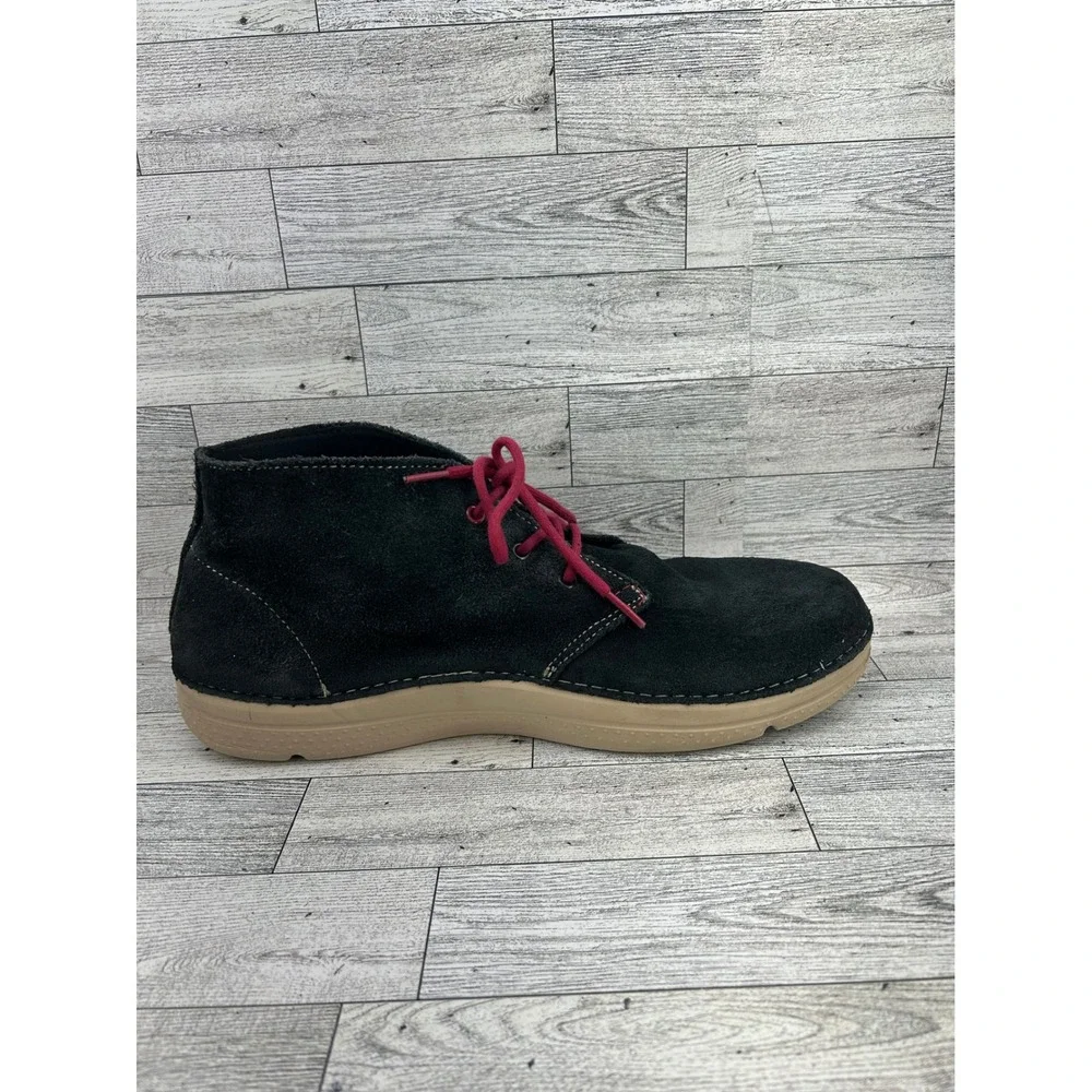 Crocs Men Desert Chukka Boots Charcoal Grey Suede Pink Laces 14669 Size 13